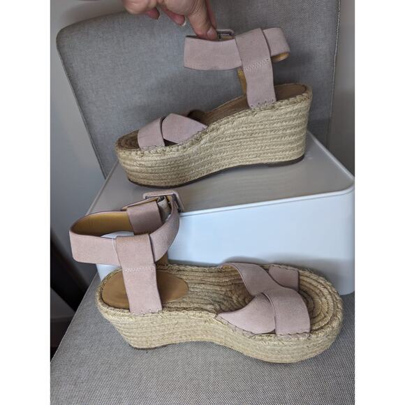 Mark Fisher pink suede espadrille platform sandal size 7 $38 - Picture 2 of 6